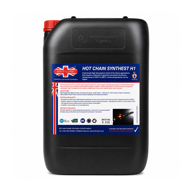 Brit-Lube Food-Tek Hot Chain Synthest H1 1 Litre - Allow 2-3 Days