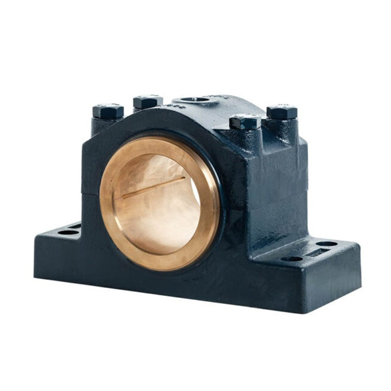 Major Brand DIN506-80M Heavy Duty Metric Split Cast Iron Four Bolt Pillow / Plummer Block Housing with 80mm Bore Gunmetal Bush Insert - Allow 3-4 Weeks