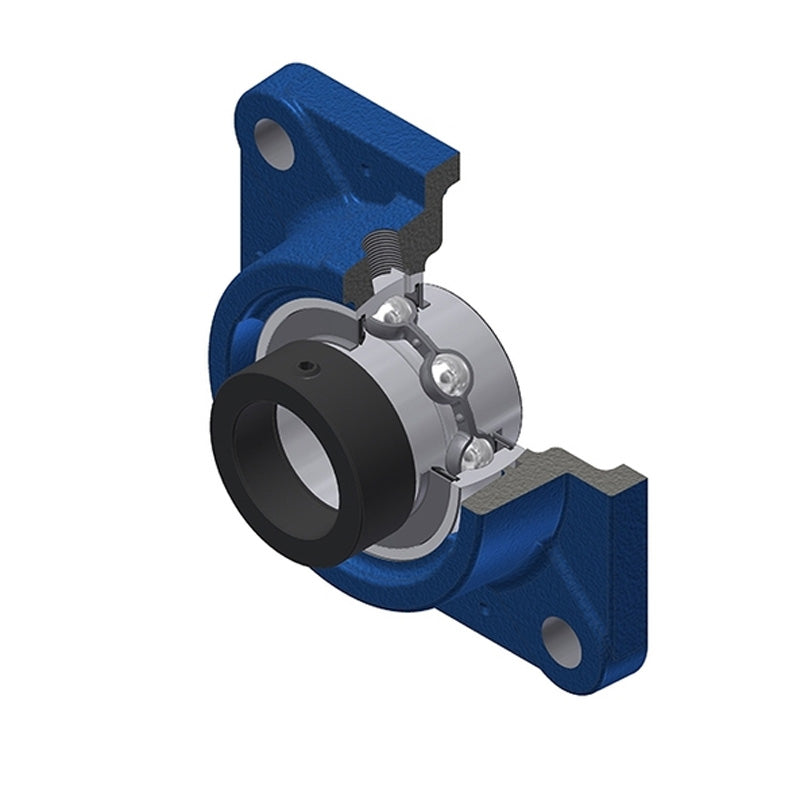 SNR EXFE210-31 Imperial Four Bolt Square Cast Iron Flange Housing with 1-15/16 inch Bore Eccentric Collar Insert - Allow 2-3 Days