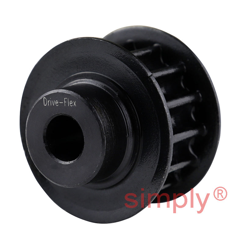 Drive-Flex P48-14M-115F - 14mm Pitch 48 Tooth Flanged HTD Type Cast Iron Pilot Bore Timing Pulley for 115mm Wide Belts