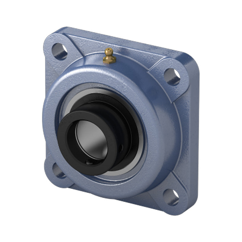 HCFS308 Metric Four Bolt Square Cast Iron Flange Housing with 40mm Bore Eccentric Collar Insert