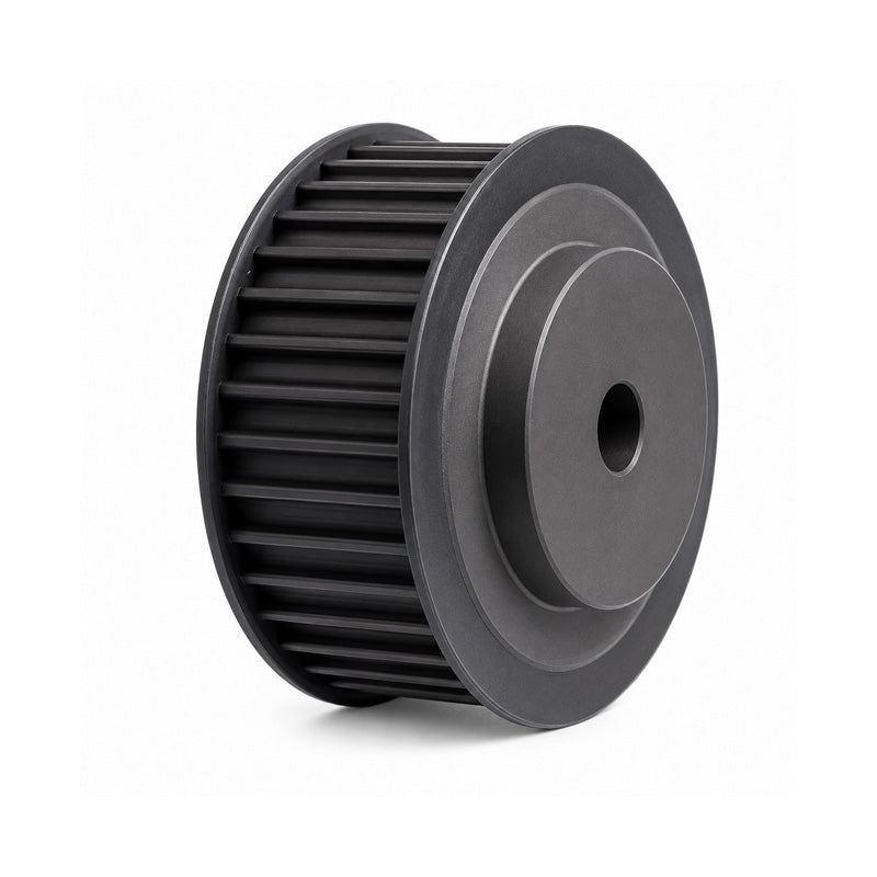 TL28-H-300F - 1/2 inch Pitch 28 Tooth Flanged Tapered Bore Steel Timing Pulley for 3 inch Wide Belts