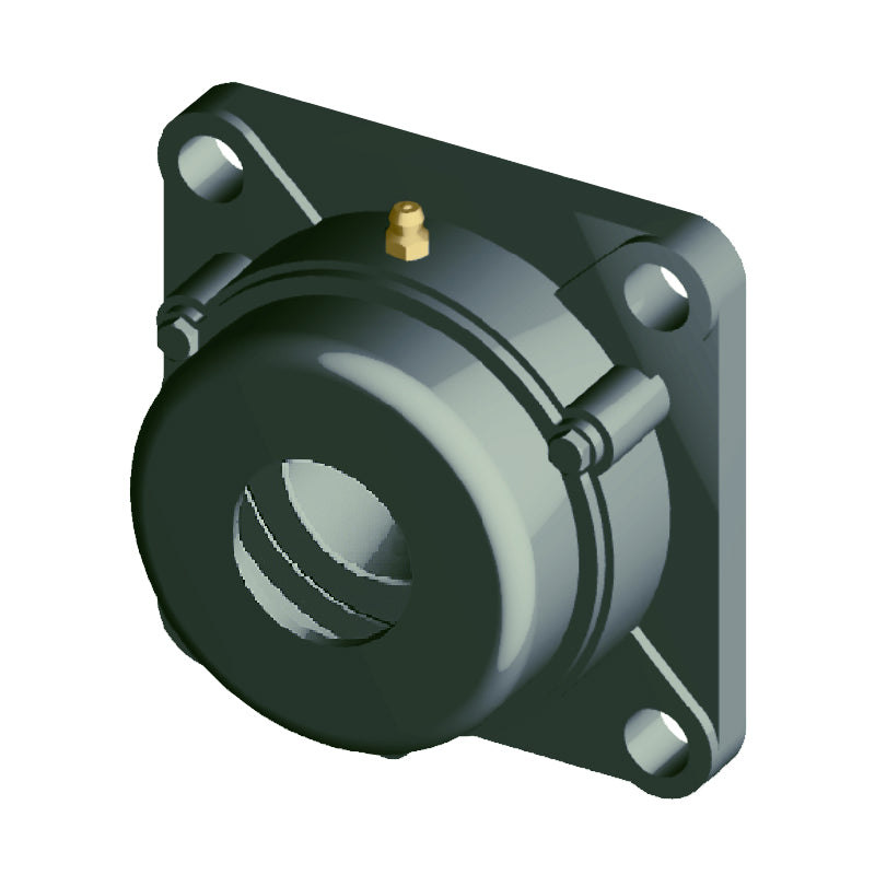 NTN C-UCFX20-313D1 Imperial Four Bolt Square Cast Iron Flange Housing with 3-13/16 inch Bore Insert with Cast Iron Cover - Open Version - Allow 2-3 Days