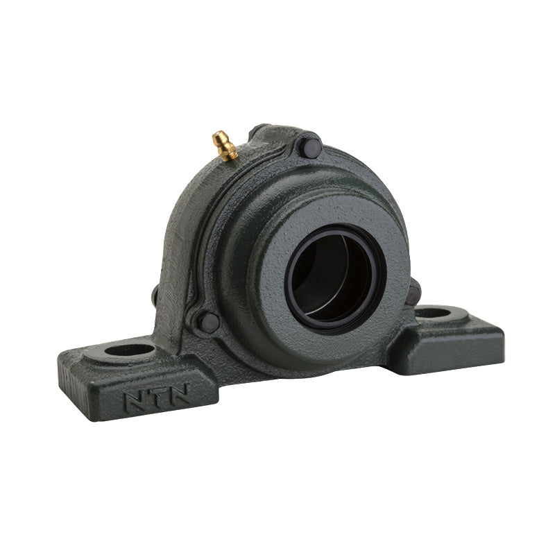 NTN S-UCP210-115D1 Imperial Cast Iron Two Bolt Pillow / Plummer Block Housing with 1-15/16 inch Bore Insert with Steel Plate Cover - Open Version - Allow 2-3 Days