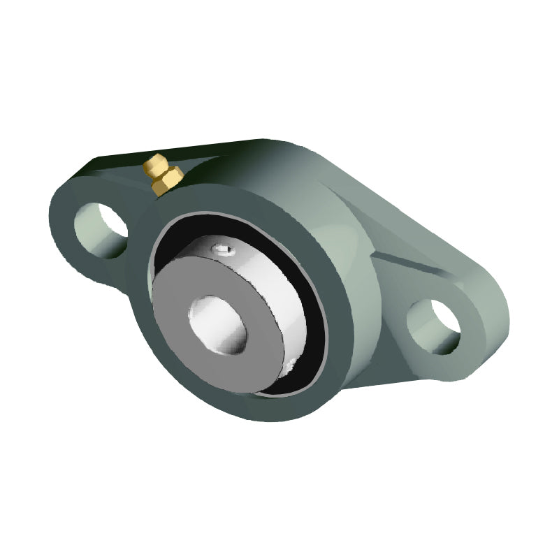 NTN UCFLX07-107D1 Imperial Two Bolt Oval Cast Iron Flange Housing with 1-7/16 inch Bore Insert - Allow 2-3 Days