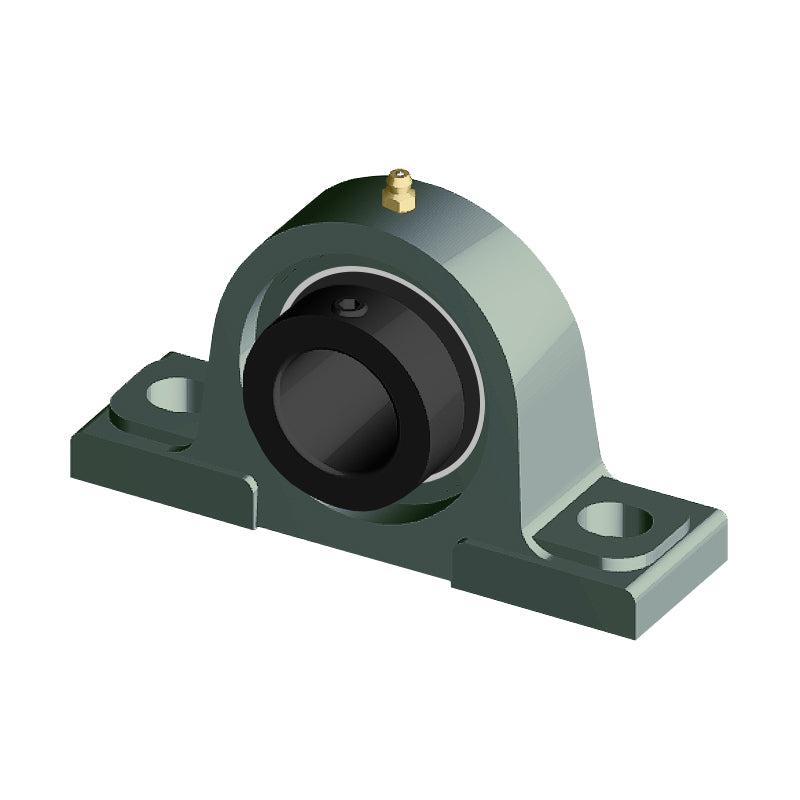 NTN M-UELP211D1 Metric Cast Iron Two Bolt Pillow / Plummer Block Housing with 55mm Eccentric Collar Insert - Allow 2-3 Days