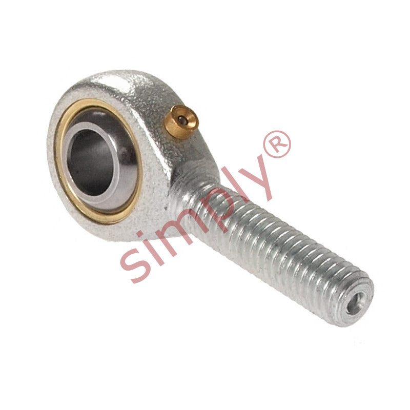 Budget POS8 Right Hand Steel / PTFE Lined Plain Male Rod End 8mm Bore M8x1.25 Thread