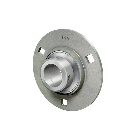 INA RA17XL Three Bolt Sheet Steel Round Housing with Eccentric Collar Insert 17mm Bore