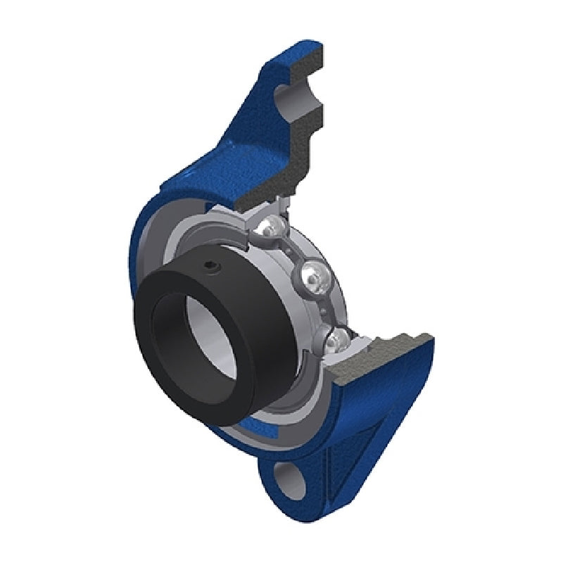 SNR ESFLE201N Metric Two Bolt Cast Iron Oval Housing with 12mm Bore Eccentric Collar Insert - Allow 2-3 Days