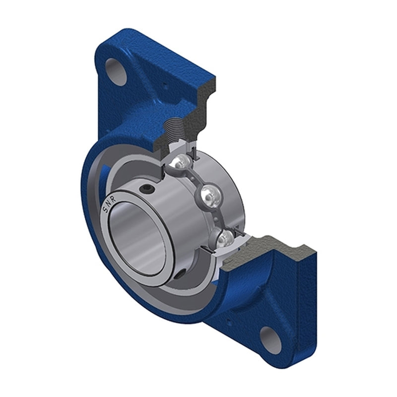 SNR UCFE212-39N Imperial Four Bolt Square Cast Iron Flange Housing with 2-7/16 inch Bore Insert - Allow 2-3 Days