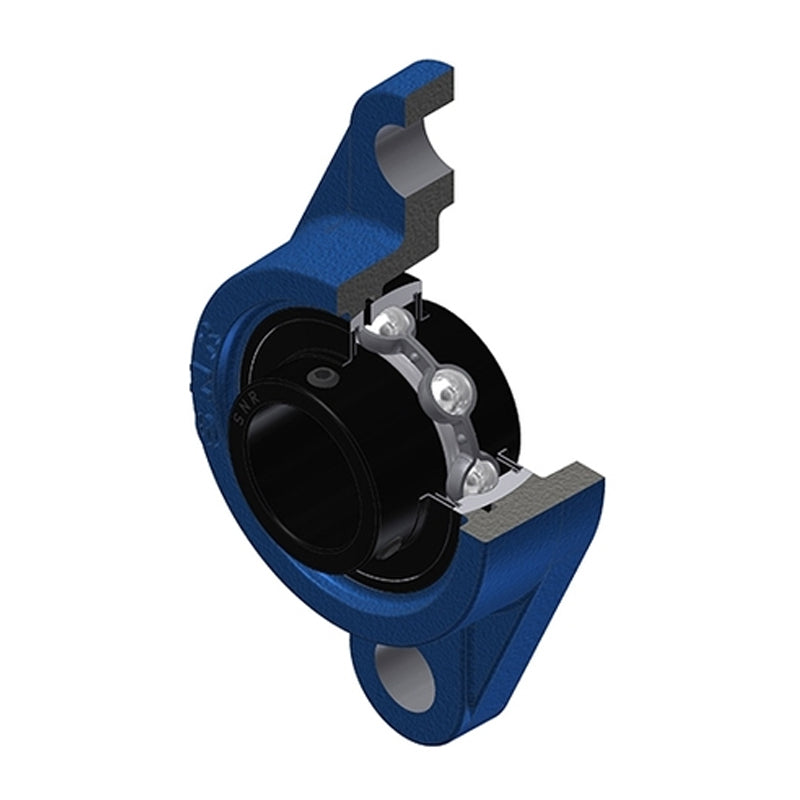 SNR UCFL205T20 Metric Two Bolt Oval Cast Iron Flange Housing with 25mm Bore Insert Wide Temperature Version - Allow 2-3 Days