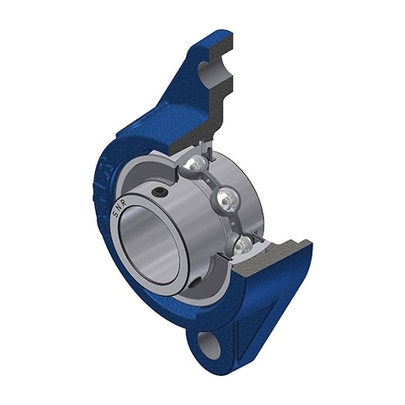SNR UCFLE212-39 Imperial Two Bolt Oval Cast Iron Flange Housing with 2-7/16 inch Bore Insert - Allow 2-3 Days