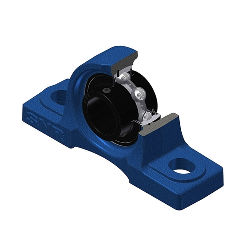 SNR UCP216T20 Metric Cast Iron Two Bolt Pillow / Plummer Block Housing with 80mm Bore Insert Wide Temperature Version - Allow 2-3 Days