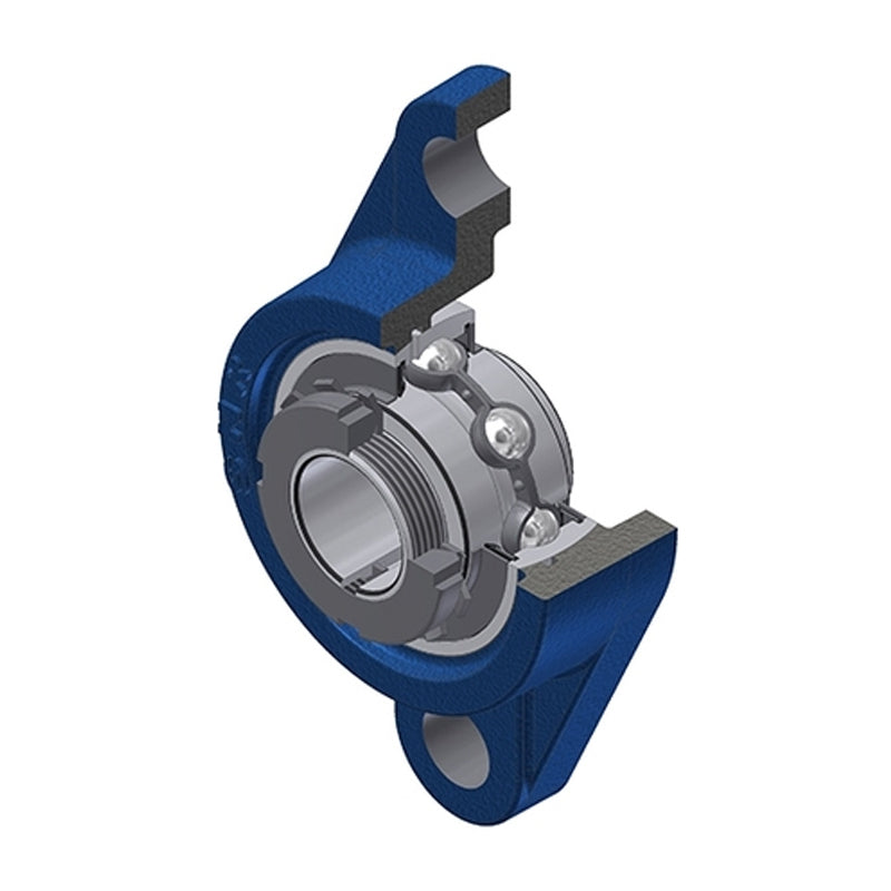 SNR UKFL218H Metric Two Bolt Cast Iron Oval Housing Insert and Adaptor Sleeve Fits 80mm Shaft - Allow 2-3 Days