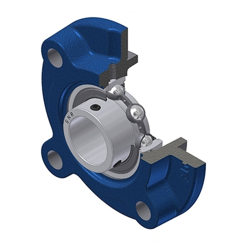 SNR USFC204 Metric Four Bolt Cast Iron Round Flanged Housing with 20mm Insert - Allow 2-3 Days