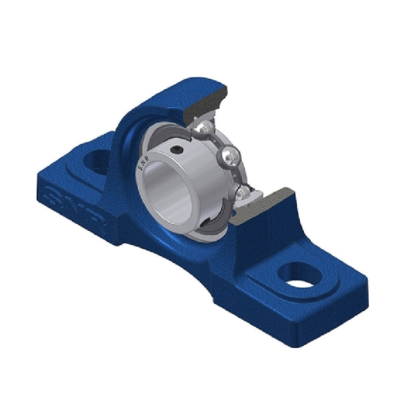 SNR USP203 Metric Cast Iron Two Bolt Pillow / Plummer Block Housing with 17mm Bore Insert - Allow 2-3 Days