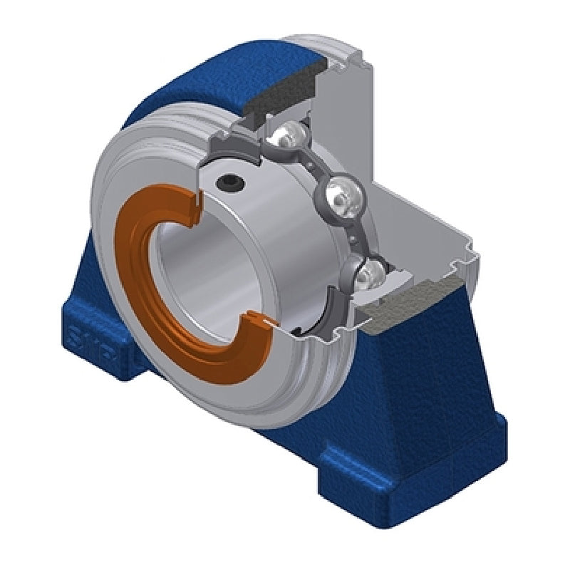 SNR USPAE205CC Threaded Base Small Footprint Metric Pillow / Plummer Block Housing Supplied with 25mm Bore Insert with Narrow Steel Plate Cover - Closed Version - Allow 2-3 Days