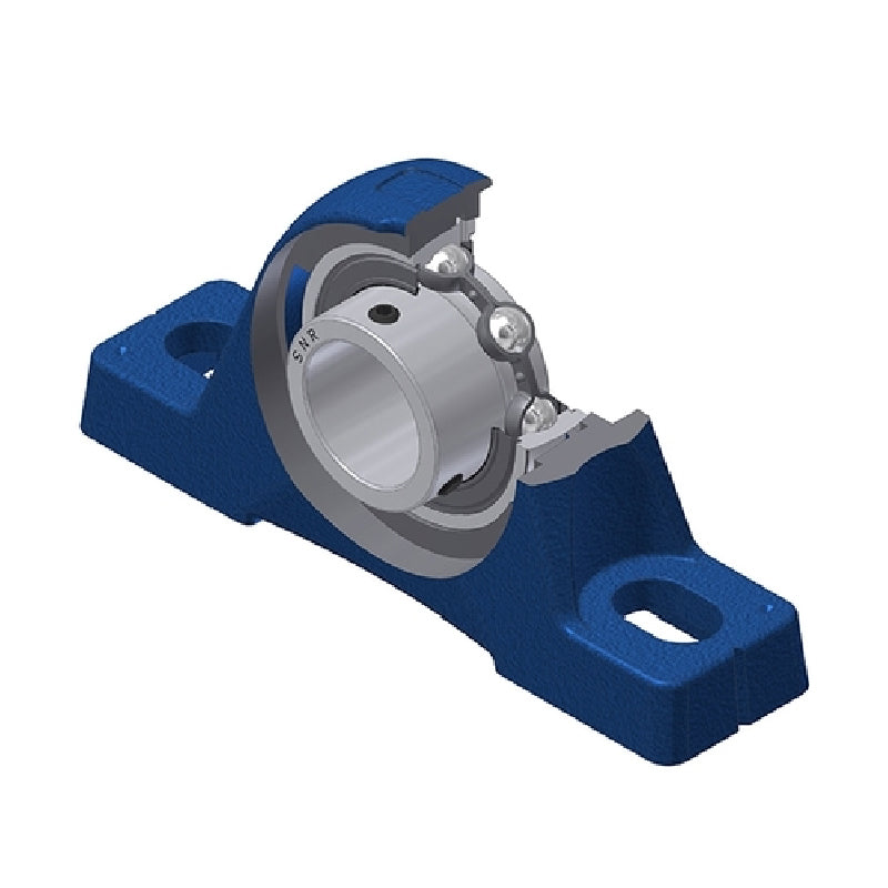 SNR USPE208N Metric Cast Iron Two Bolt Pillow / Plummer Block Housing with 40mm Bore Insert - Allow 2-3 Days