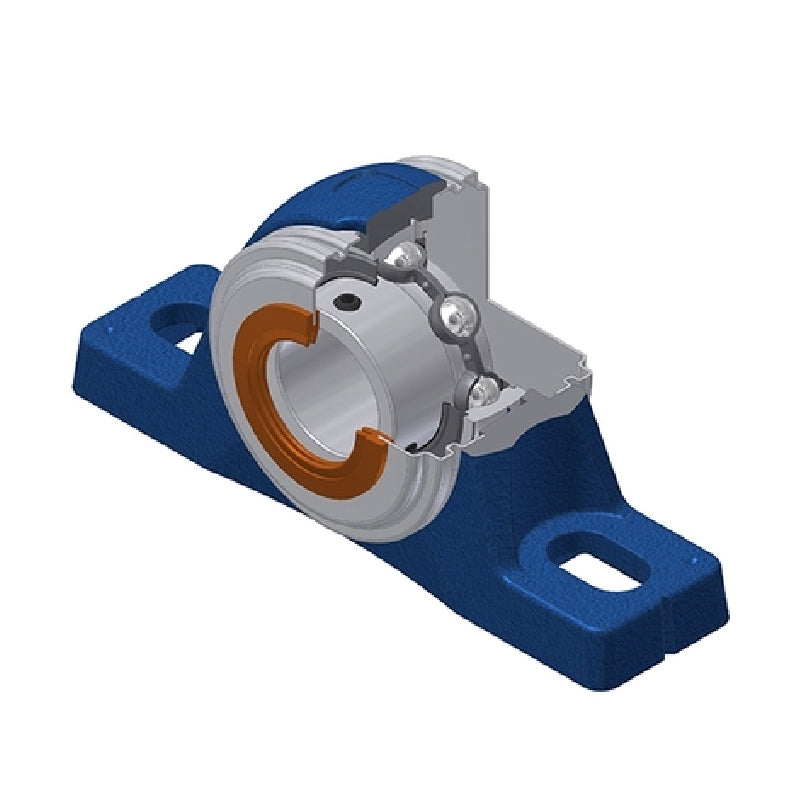 SNR USPLE212CO Metric Cast Iron Two Bolt Pillow / Plummer Block Housing with 60mm Bore Insert - Allow 2-3 Days
