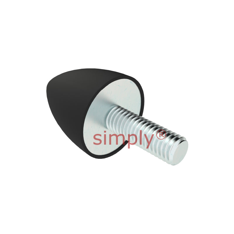 High-Performance Male Rubber Cone Bump Stop 25x30mm M6 Thread