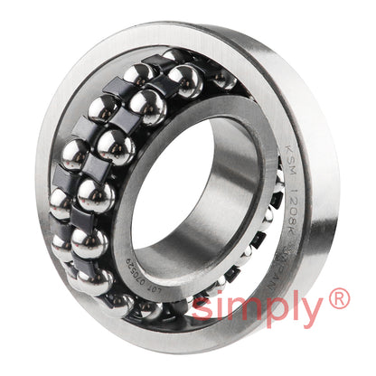 KSM 1208K Open Self Aligning Ball Bearing with Tapered Bore 40x80x18mm