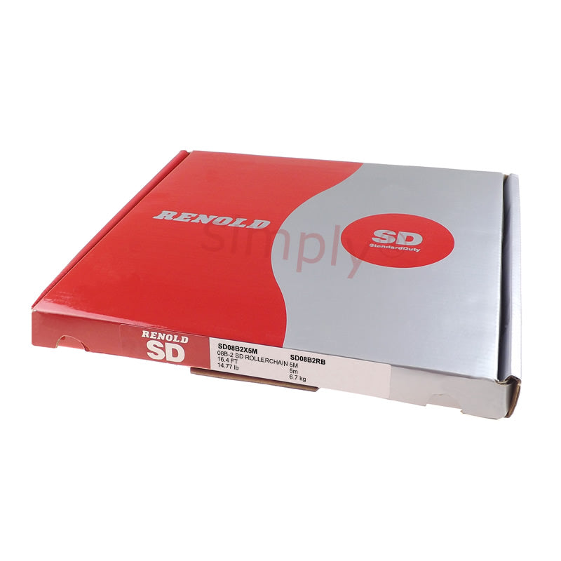 Renold Standard Duty 08B-2 BS Duplex Roller Chain 1/2 inch Pitch - 5 Metre Length