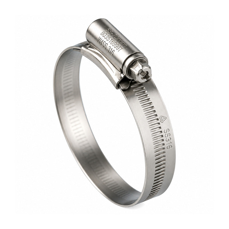 2ASS316 316 Stainless Steel HNSS Original Jubilee Clip Adjustment Range 35mm-50mm Band Width 13mm