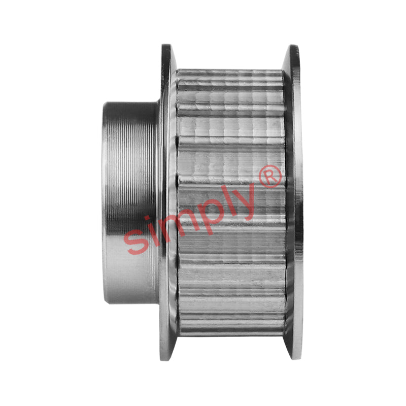 PowerDrive Aluminium Pilot Bore T5 Timing Pulley with Flanges 5mm Pitch 24 Tooth for 10mm Wide Belts