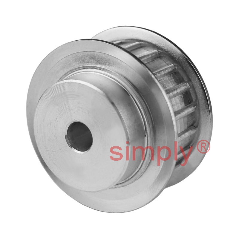 Drive-Flex Aluminium Pilot Bore AT5 Timing Pulley with Flanges 5mm Pitch 24 Tooth for 10mm Wide Belts