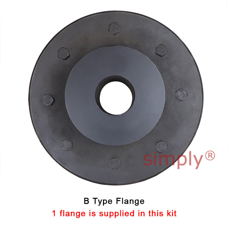 Major Brand F180H/F180B Outer Facing Taper Bore/Pilot Bored Tyre Drive Coupling Assembly with Natural Rubber Tyre - Allow 2-3 Days