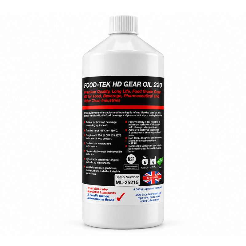 Brit-Lube Food-Tek HD Gear Oil 220 1 Litre