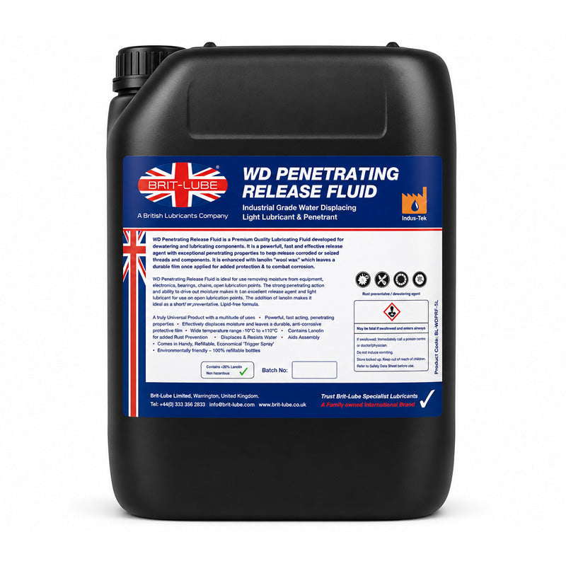 Brit-Lube Indu-Tek WD Penetrating Release Fluid 5 Litre - Allow 2-3 Days