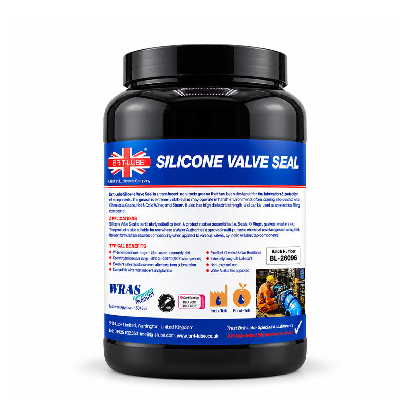 Brit-Lube WRAS Approved Silicone Grease Seals Protects and Lubricates with Twist Lock Cap 3kg - Allow 2-3 Days