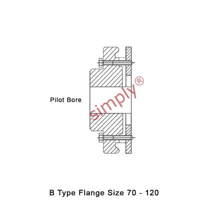 Major Brand F100B Drive Coupling Pilot Bore Max Bore 80mm