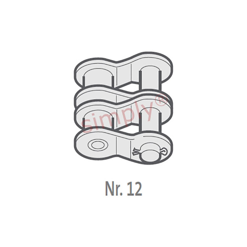 Renold Synergy 140-2-NO12 ANSI / AS Duplex Chain Single Cranked Cottered Link 1-3/4 inch Pitch