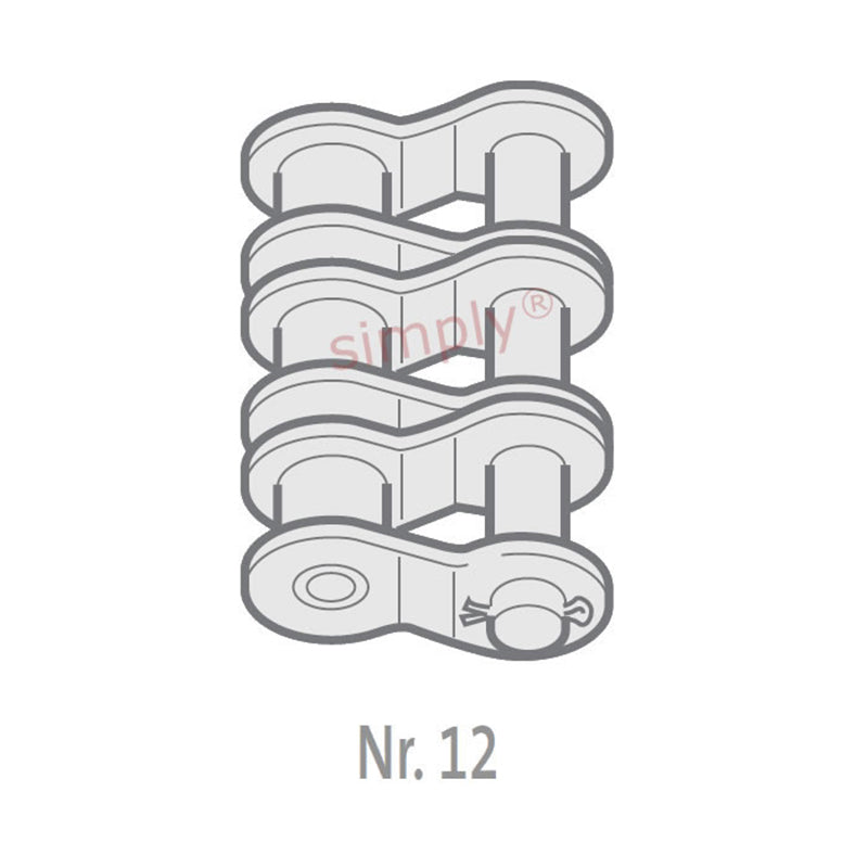Branded 60-3-NO12 ANSI / AS Triplex Chain Single Cranked Cottered Link 3/4 inch Pitch