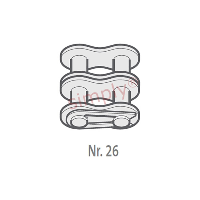 Renold SYNO 16B-2-NO26 BS Duplex Chain Connecting Link With Spring Clip 1 inch Pitch
