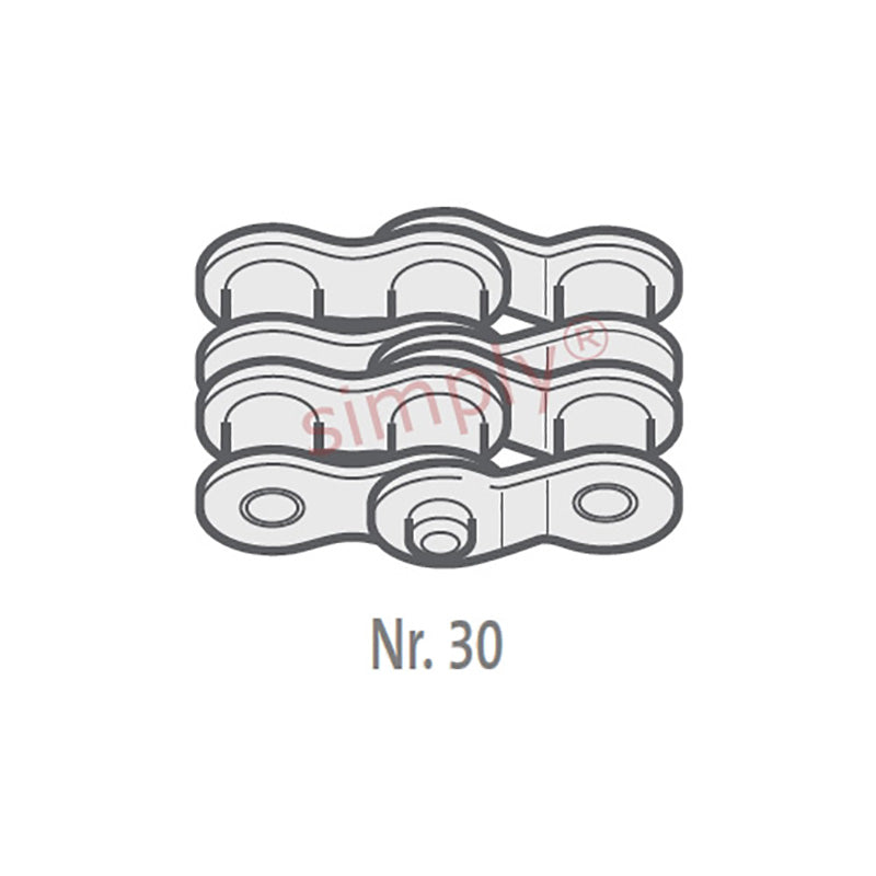 Branded 10B-2-NO30 BS Duplex Chain Double Cranked Link 5/8 inch Pitch
