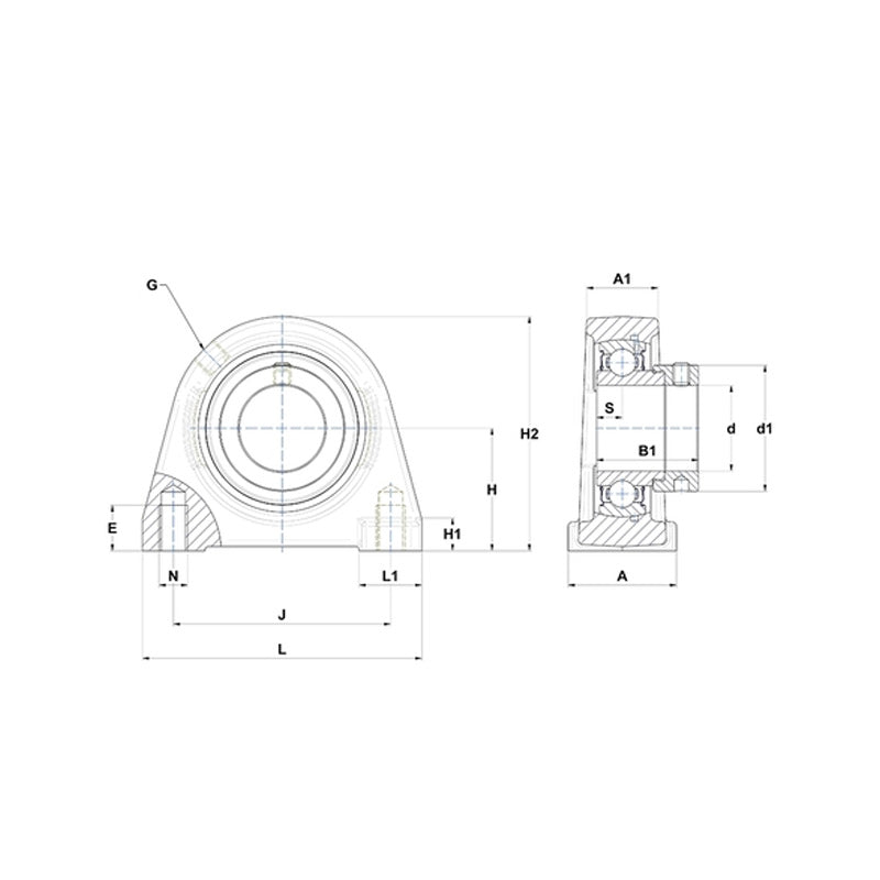 SNR ESPAE204N Threaded Base Small Footprint Metric Pillow / Plummer Block Housing with Eccentric Collar Insert 20mm Bore - Allow 2-3 Days