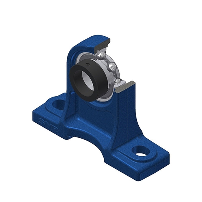 SNR ESPH204N Metric Cast Iron High Centre Height Two Bolt Pillow / Plummer Block Housing with 20mm Bore Eccentric Collar Insert - Allow 2-3 Days