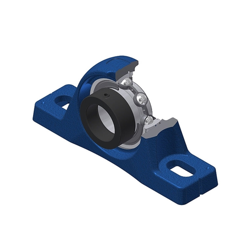 SNR ESPLE211 Metric Cast Iron Two Bolt Pillow / Plummer Block Housing with 55mm Eccentric Collar Insert - Allow 2-3 Days