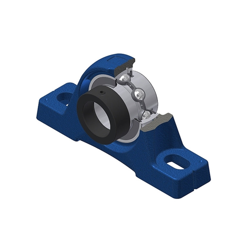 SNR EXPE212 Metric Cast Iron Two Bolt Pillow / Plummer Block Housing with 60mm Eccentric Collar Insert - Allow 2-3 Days