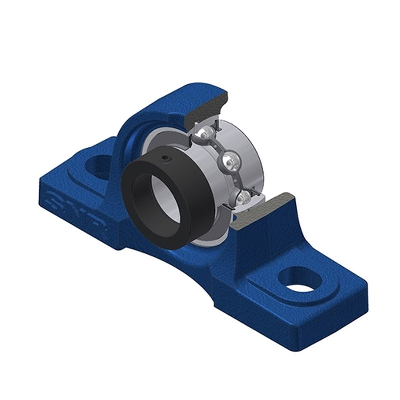 SNR EXP205N Metric Cast Iron Two Bolt Pillow / Plummer Block Housing with 25mm Eccentric Collar Insert - Allow 2-3 Days