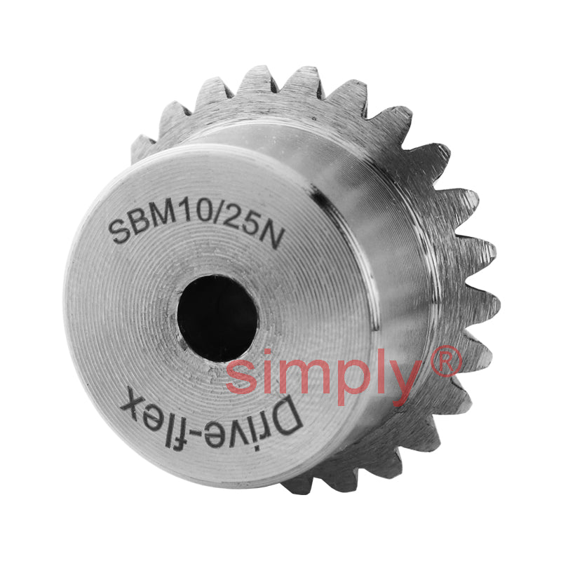 SBM10/25N Metric En8 Steel Mitre Gear (Set of 2) 25 Tooth 1.0 MOD 20 Deg Pressure Angle