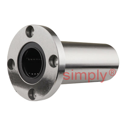 LMEF40LUU Long Round Flanged Linear Ball Bushing with Rubber Seals and Resin Retainer 40x62x154mm