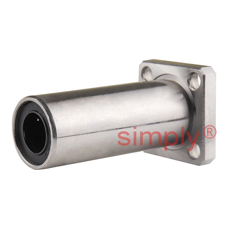 LMEK12LUU Long Square Flanged Linear Ball Bushing with Rubber Seals and Resin Retainer 12x22x57mm