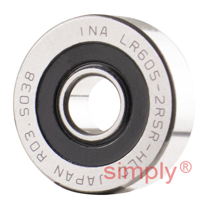 INA LR6052RSR Rubber Sealed Track Roller with Crowned Outer Race 5x16x5mm