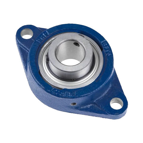 RHP MSF25 Metric Four Bolt Square Cast Iron Flange Housing and 25mm Bore Grub Screw Insert