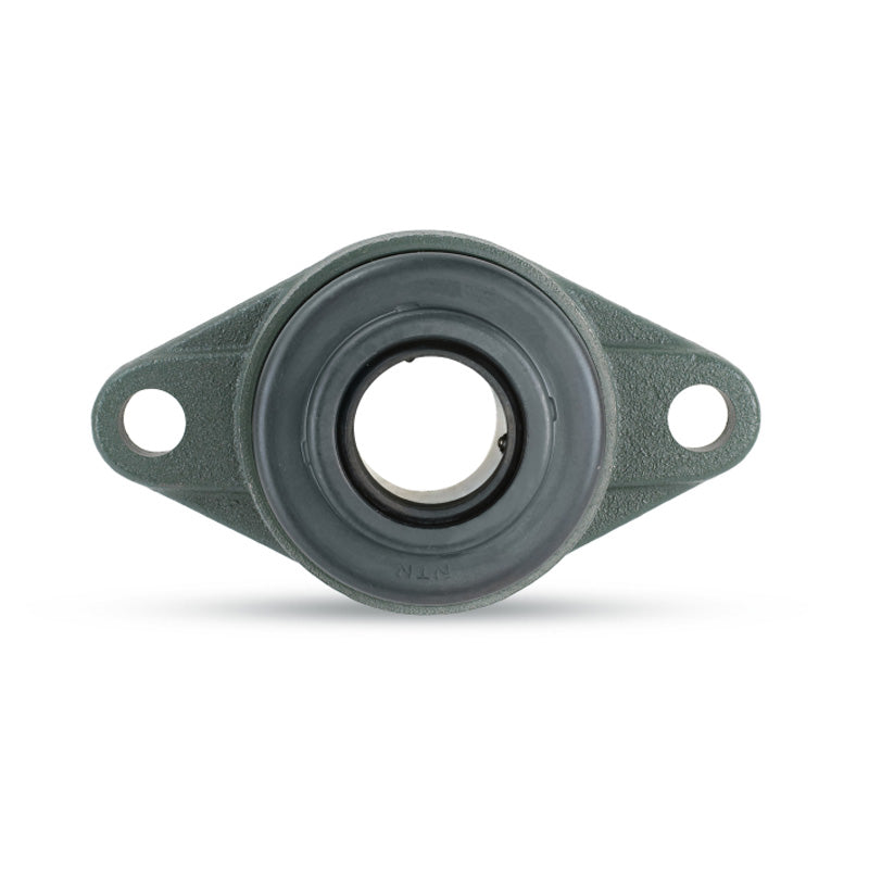 NTN M-C-UCFL205D1 Metric Two Bolt Oval Cast Iron Flange Housing with 25mm Bore Insert with Cast Iron Cover - Open Version - Allow 2-3 Days