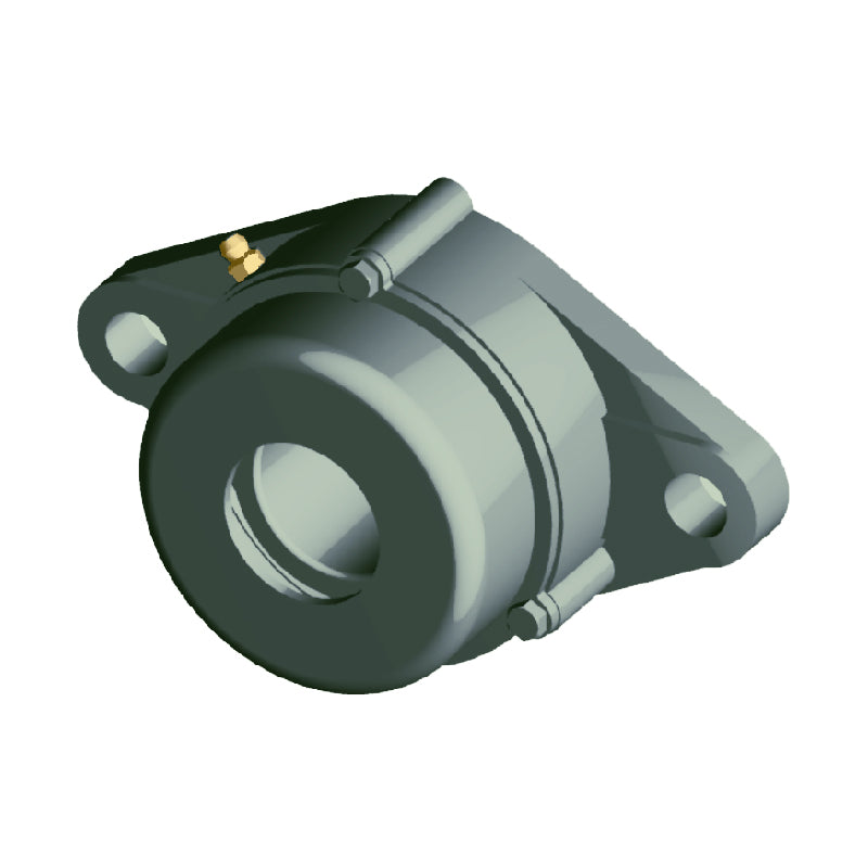 NTN C-UCFLX05-100D1 Imperial Two Bolt Oval Cast Iron Flange Housing with 1 inch Bore Insert with Cast Iron Cover - Open Version - Allow 2-3 Days